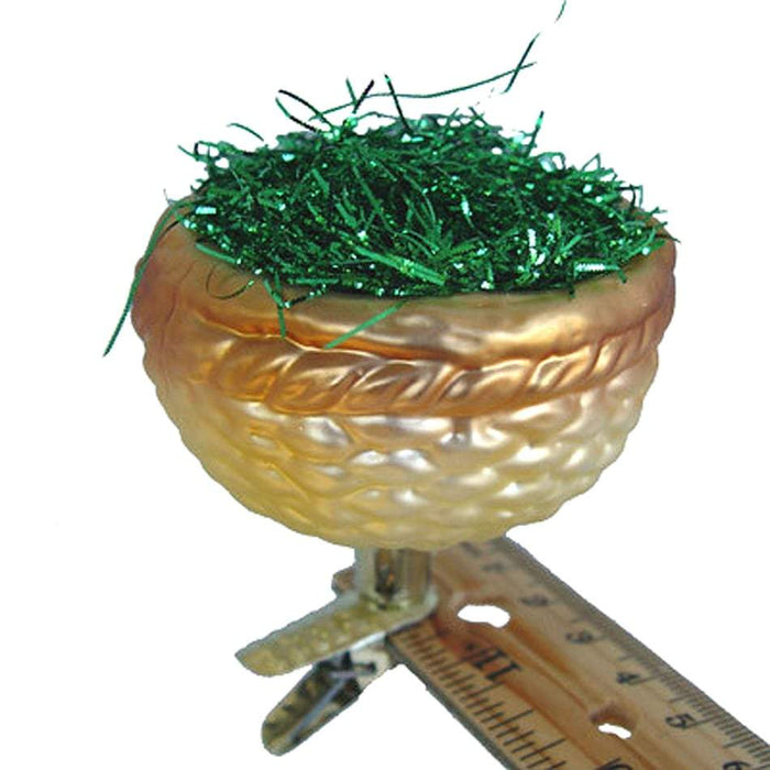 Clip on Bird Nest Inge-Glas of Germany Christmas Ornament 1-214-06