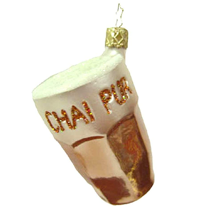 Chai Pur Frosted Mocha Christmas Ornament Inge-Glas of Germany 1-214-08