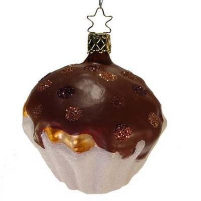 Chocolate Cupcake Christmas Ornament Inge-Glas of Germany 1-221-08