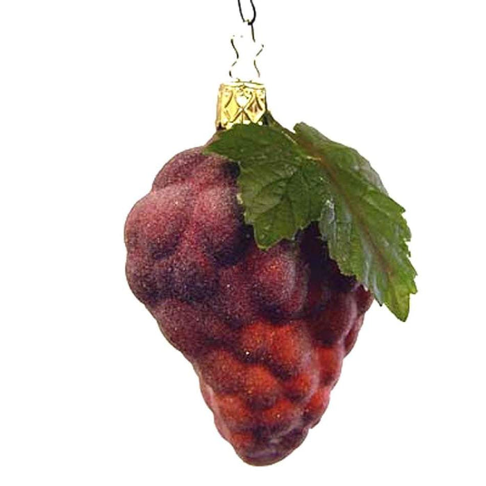 Red Frosted Grapes Christmas Ornament Inge-Glas of Germany 123608