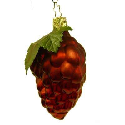 Shiny Red Grapes Christmas Ornament Inge-Glas of Germany 123608