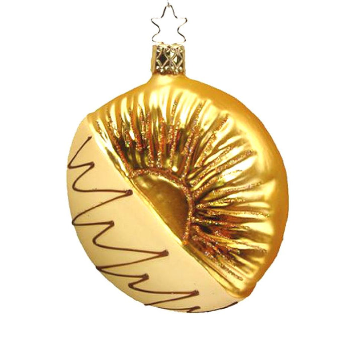 White Chocolate Dipped Pineapple Slice Ornament Inge-Glas 1-249-08