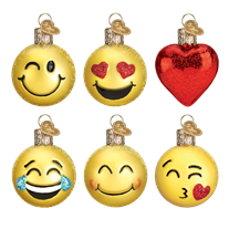 Mini Emoji Set 14024 Old World Christmas Ornaments
