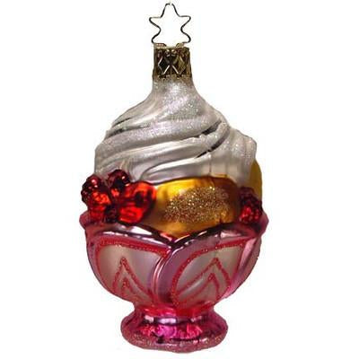 Sweet Sundae Sweet Sundae Pink Dish Ice Cream Retired Ornament Inge-Glas 2-097-06