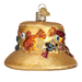 Introducing the Fisherman's Hat 32250 Old World Christmas Ornament, a beautifully crafted ornament mouth-blown from glass. This decorative piece is adorned with colorful fish designs in vibrant shades of orange, red, blue, and green. It features a shiny, glittery texture and comes complete with a gold hanger loop on top. A truly unique addition to any Christmas collection.