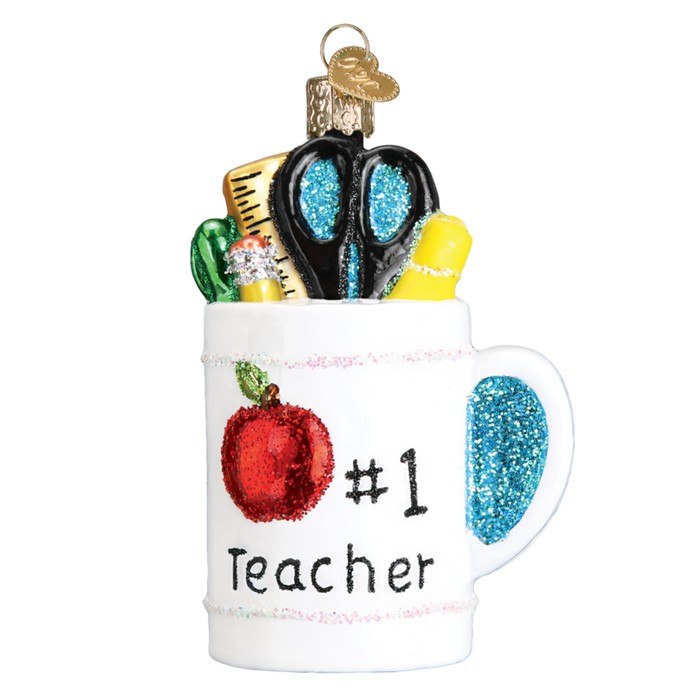 Best Teacher Mug 32318 Old World Christmas Ornament