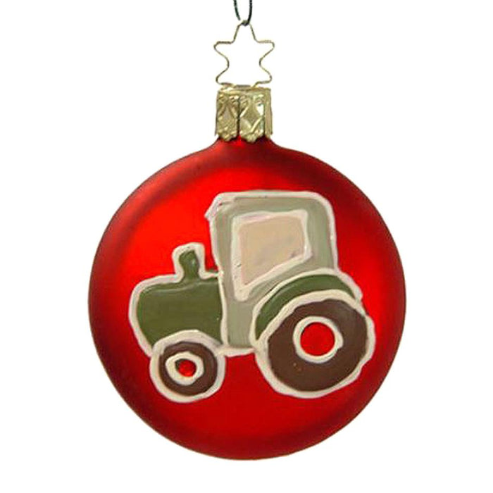 At the Farm Tractor Retired Christmas Ornament Inge-Glas of Germany 3395H237
