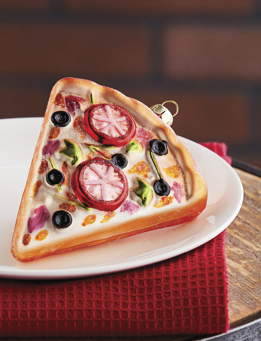 RAZ Pizza Slice Christmas Ornament