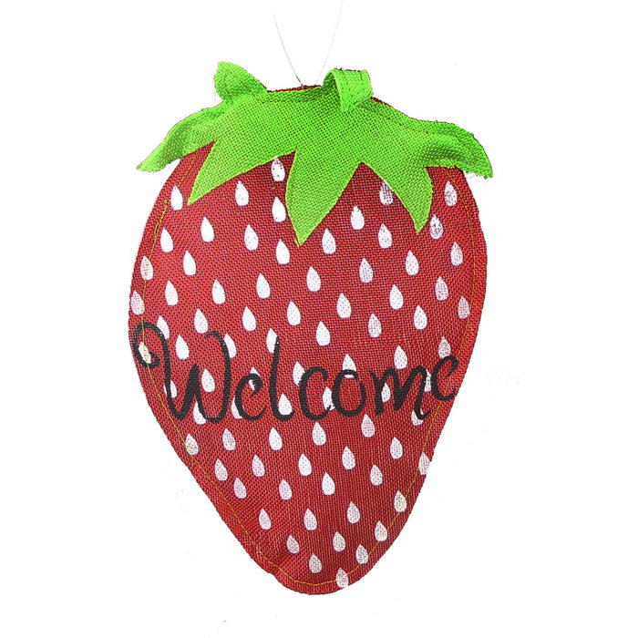 Fabric Felt Welcome Strawberry Sign 62398RD