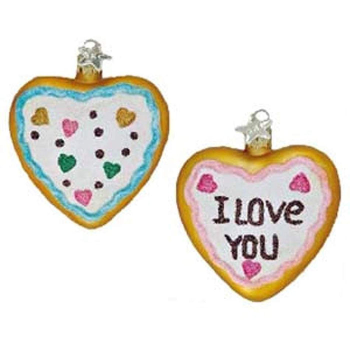 Heart Shaped Iced Cookie Ornament Santa Klaus and Co Set of 2