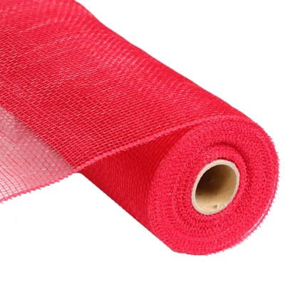 10" Wide Red Deco Poly Mesh RE130224