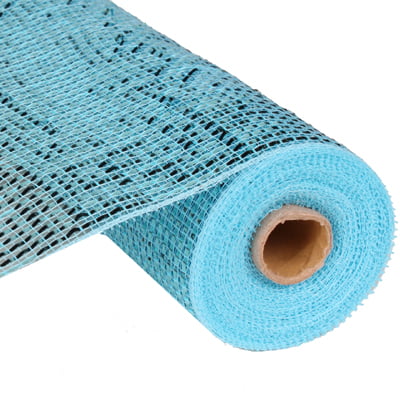 10" Turquoise Deluxe Metallic Deco Poly Mesh