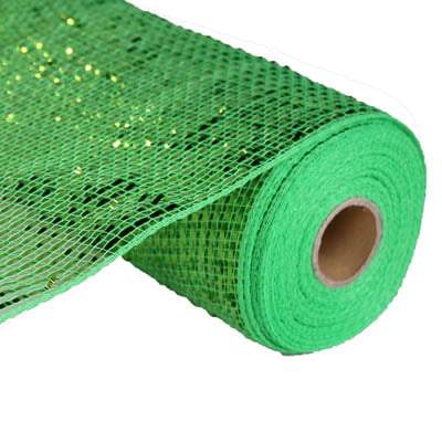 10" Lime Green Lime Deluxe Metallic Deco Poly Mesh  RE134150