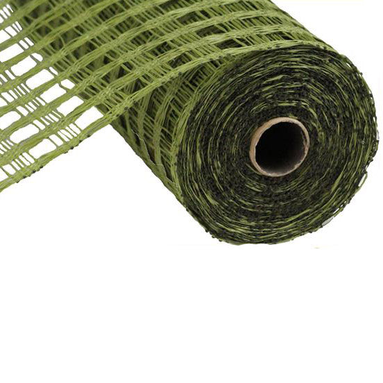 10" Olive Green Poly Burlap Check Mesh RP812889