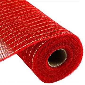 10" Red Gold Matte Wide Foil Deco Poly Mesh RY850039