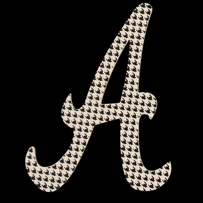 14" Houndstooth Wood Stylized Letter A