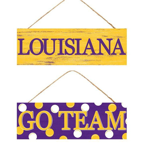 Purple Yellow Louisiana or Go Team Assorted Wall Hanging AP807899