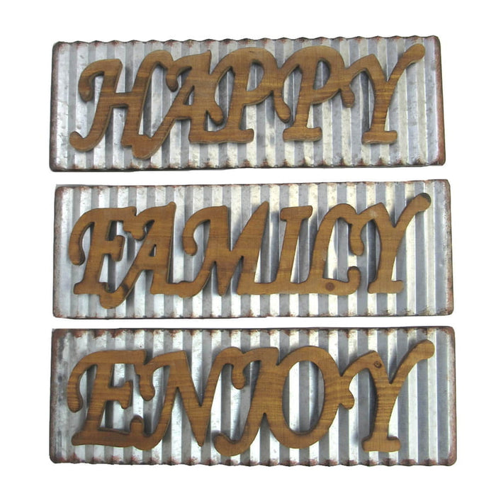 19" Metal Corrugated Word Sign Assorted