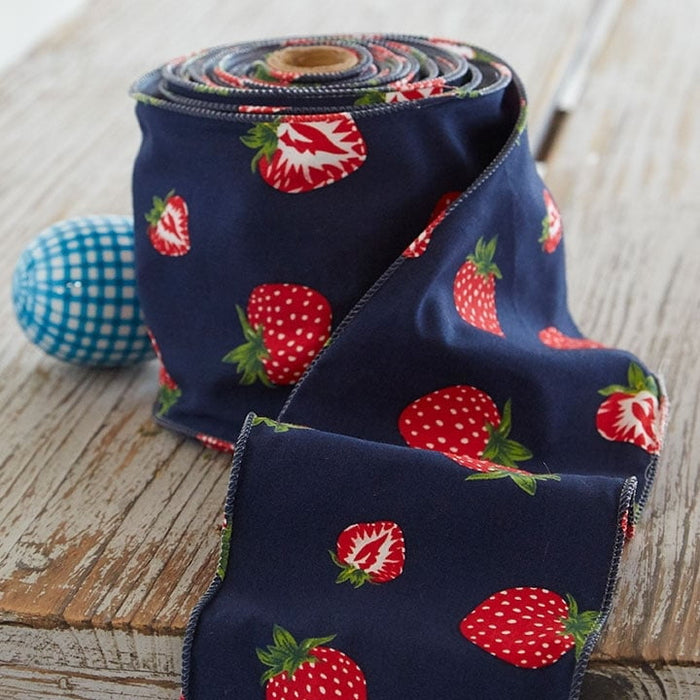 4" RAZ Strawberry Ribbon