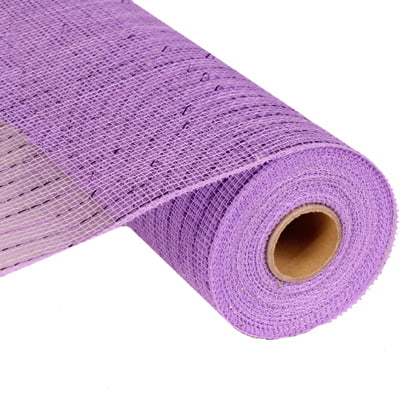 10" Lavender Foil Metallic Deco Poly Mesh RE130113