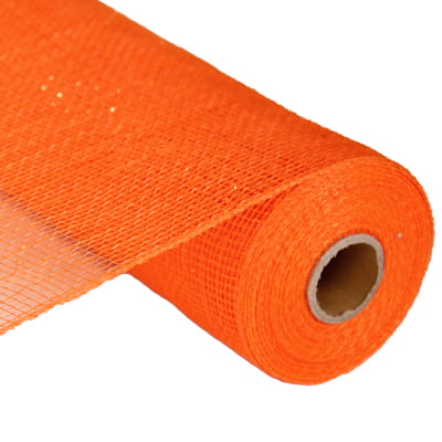10" Orange Foil Deco Poly Mesh RE130120