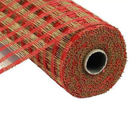 21" Red Buff Poly Burlap Check Mesh RP9123F2