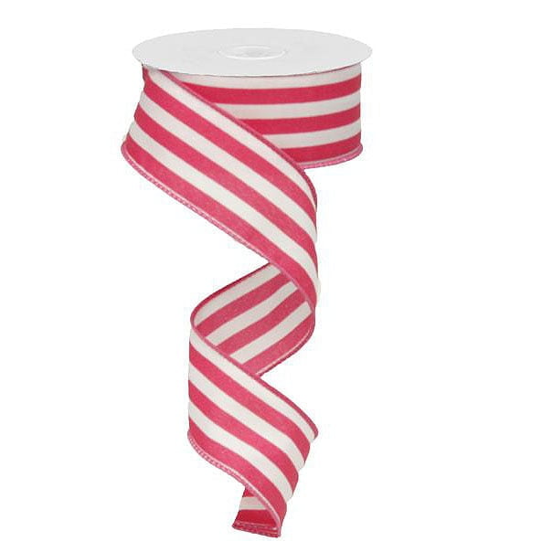 1.5" Fuchsia White Vertical Stripe Ribbon RX9135H8