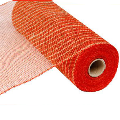 10.5" Orange Natural Poly Jute Mesh RY800533