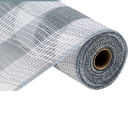 10.5 Grey White Faux Jute Large Check Mesh RY8315J8 — Trendy Tree