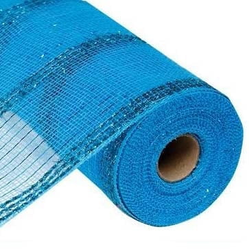 10.5" Tinsel Foil Deco Poly Mesh Turquoise RY840171