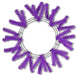 The Work Wreath 24" Purple XX748823 features evenly spaced purple artificial pine branches on a round frame, creating an ideal base for crafting your own unique purple wreaths.
