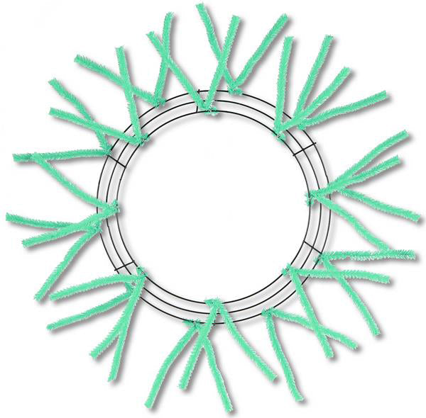 24" Pencil Wreath Seafoam Green Non-Metallic XX750470