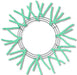 The 24 Pencil Wreath Seafoam Green Non-Metallic XX750470 features a circular design with seafoam green pipe cleaners radiating outward on a white background, highlighting its simplicity.