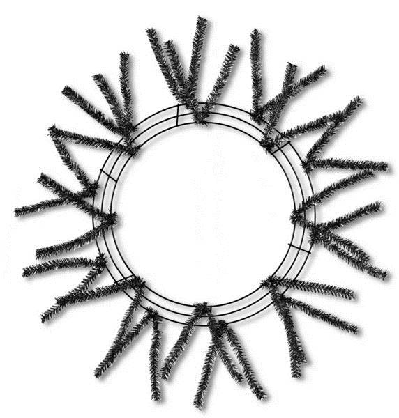 24" Pencil Work Wreath Metallic Black XX751102
