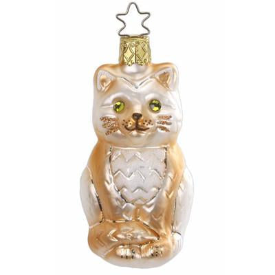 Green Eyes Only Cat Christmas Ornament Inge-Glas of Germany 1-063-12