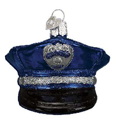 Police Officer's Cap 32138 Old World Christmas Ornament