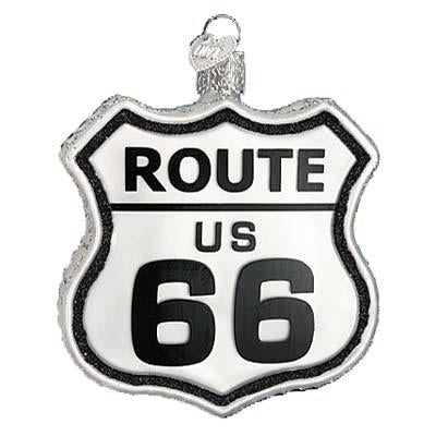 Historic Route 66 Road Sign Old World Christmas Ornament 36136