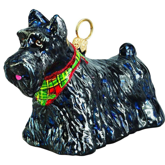 Scottish Terrier Standing Tartan Bandana JTW Christmas Ornament ZKP4103B
