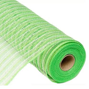 10.5" Poly Faux Jute Mesh Fresh Green Cream RY830260